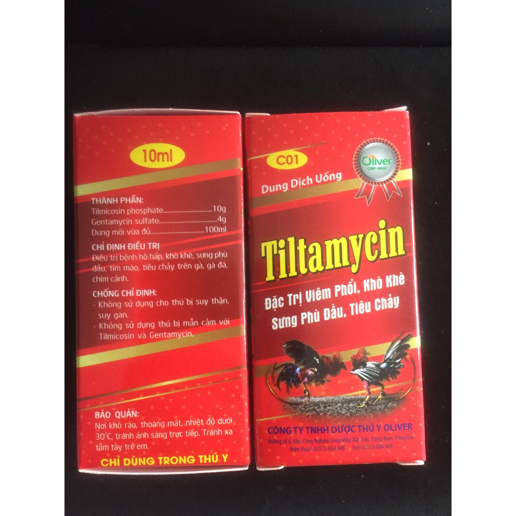 TYLTAMYCIN dùng cho viêm phổi trên Gà 10ML