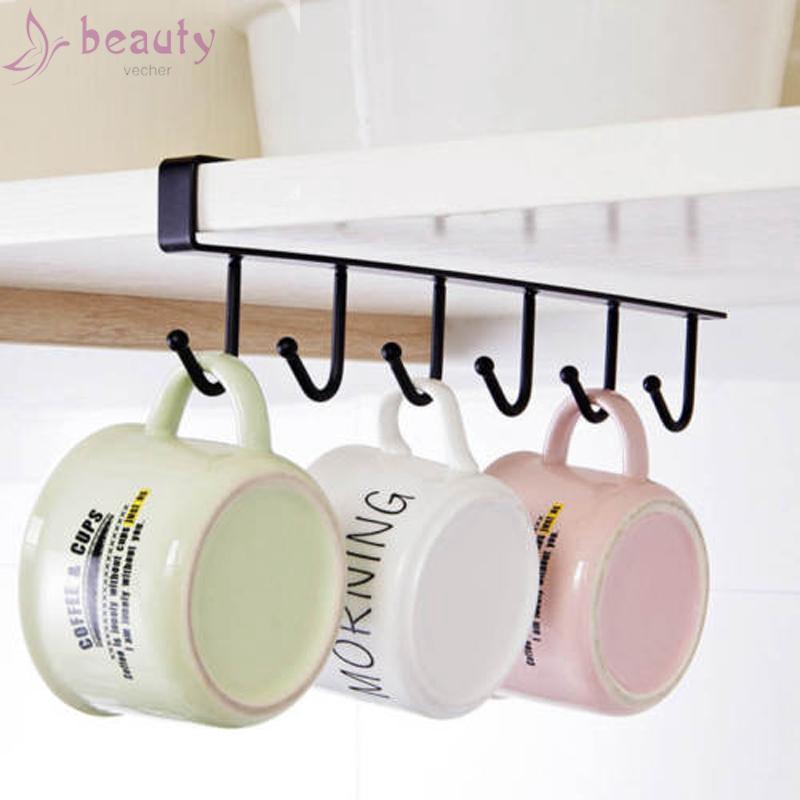 Giá đỡ 6 móc màu đen- trắng dùng treo đồ tiện dụng
