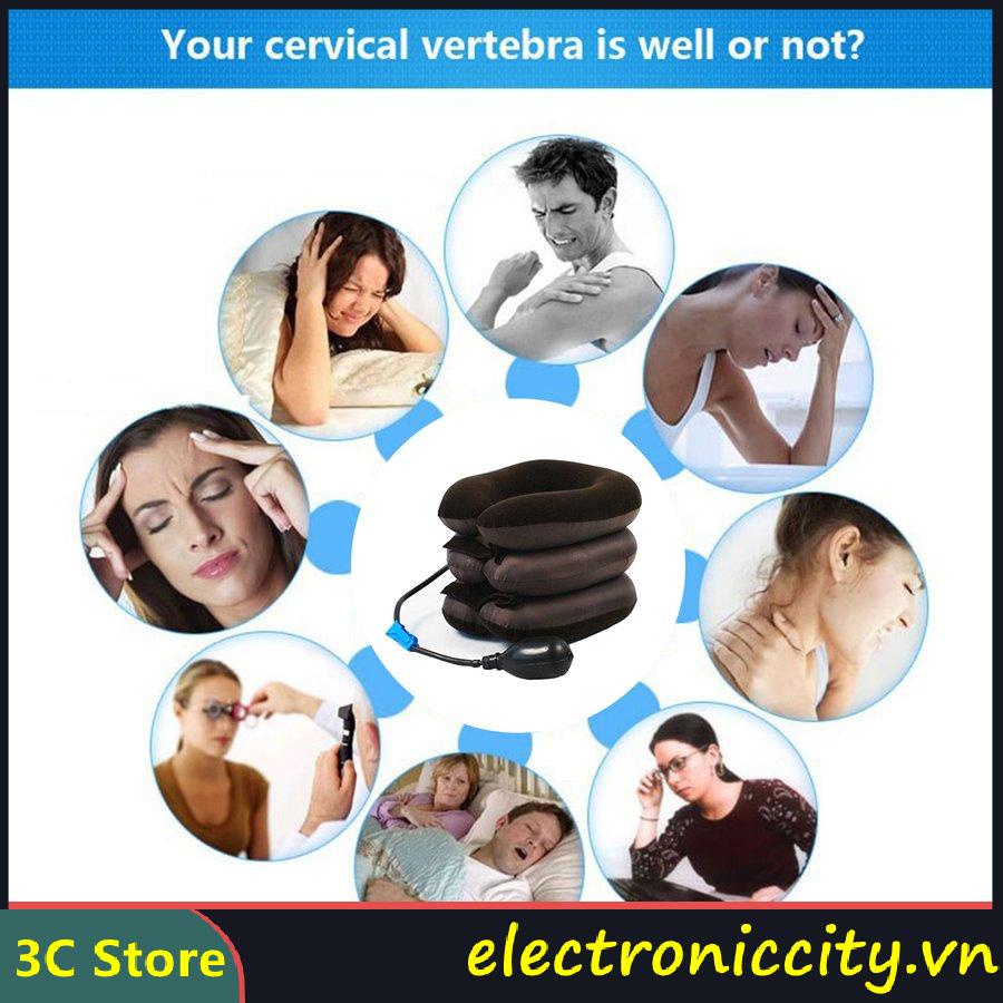 Gối mát xa cổ vai gáy chữ U dùng pin sạc hỗ trợ giảm đau đầu/ lưng/ vai/ cổ cho người dân văn phòng