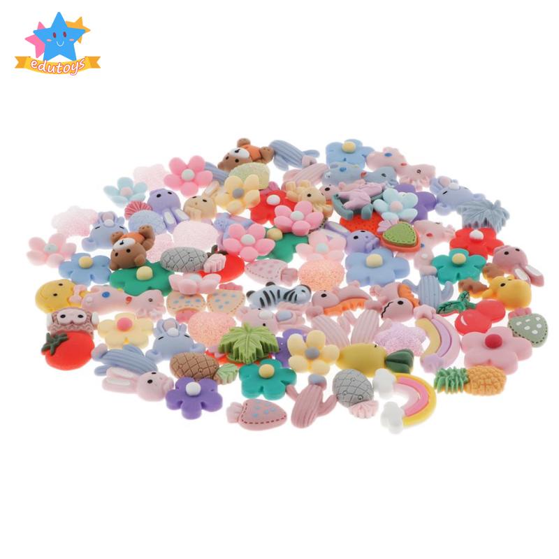 Set 100 Cúc Áo Nhựa Hình Hoa Xinh Xắn Dùng Để Trang Trí