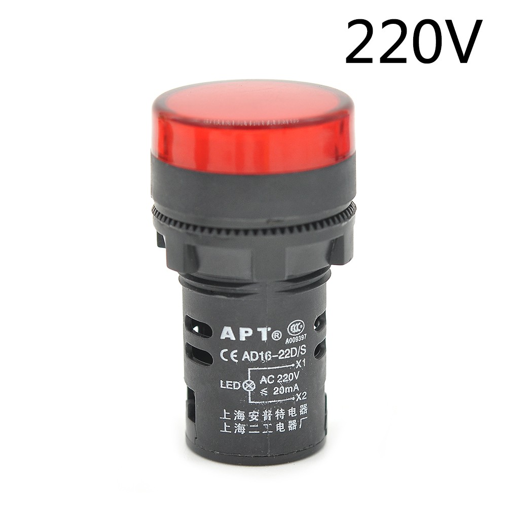 Đèn Led báo nguồn 12V 110V 220V phong cách đèn tín hiệu giao thông 22mm