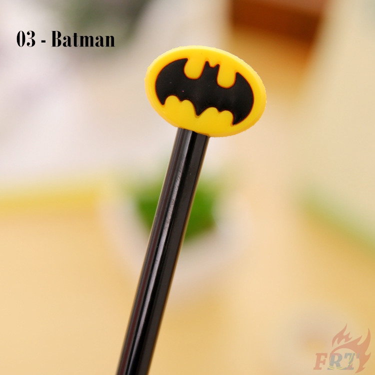 ❀ Bút Siêu Anh Hùng ❀ 1 Bút Gel Mực Đen Hình Captain America / Superman / Batman / Transformers