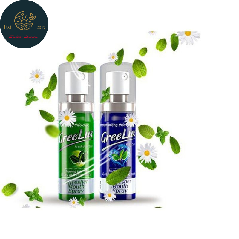 (2 LOẠI) Xịt thơm miệng Greelux ngăn ngừa vi khuẩn 12ml