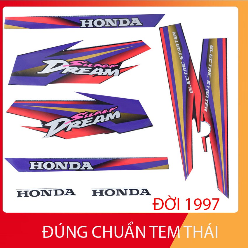 [CHUẨN TEM THÁI] BỘ TEM 3 LỚP HÀNG XỊN CHO SUPER DREAM TÍM ĐỜI 1997