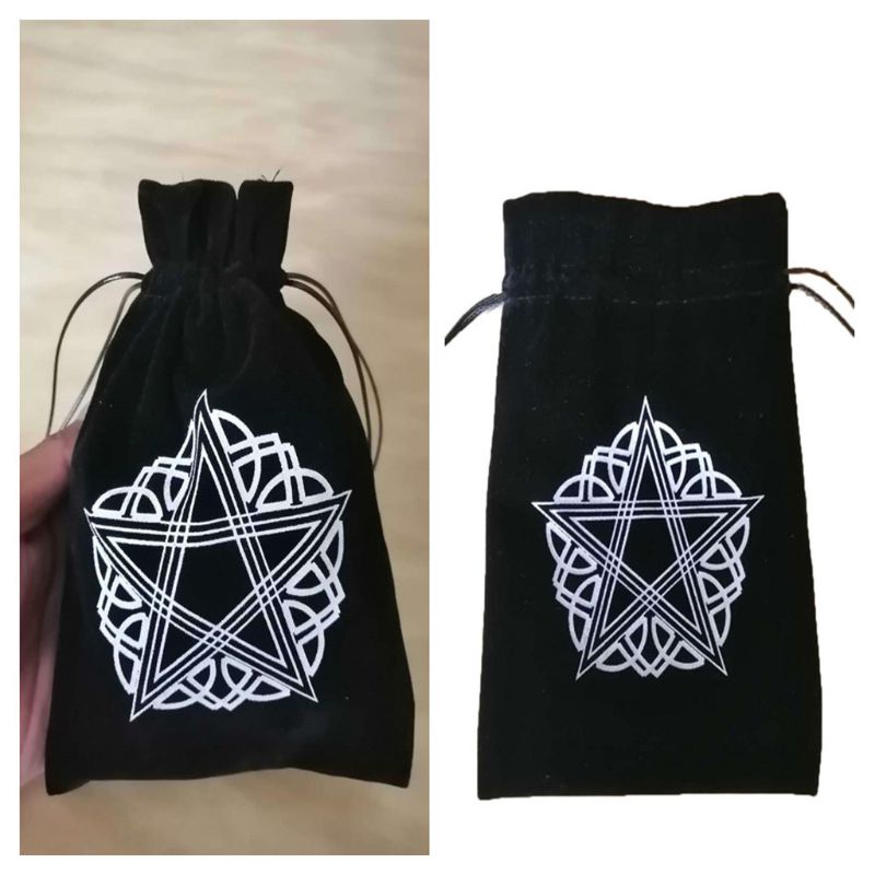 folღ Túi đựng thẻ bài tarot bằng nhung hình ngôi sao năm cánh phụ kiện cho phù thủy