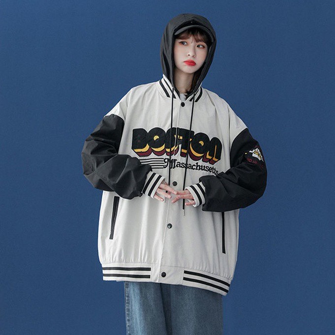 Áo Khoác Bóng Chày Dáng Rộng Phong Cách Hàn Quốc Cho Nam Và Nữ