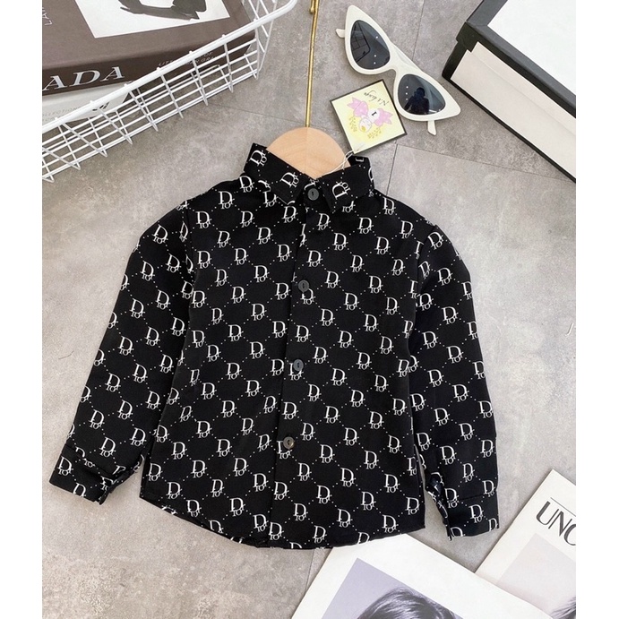 Áo sơ mi lụa hàn dài tay cho bé 8-28kg