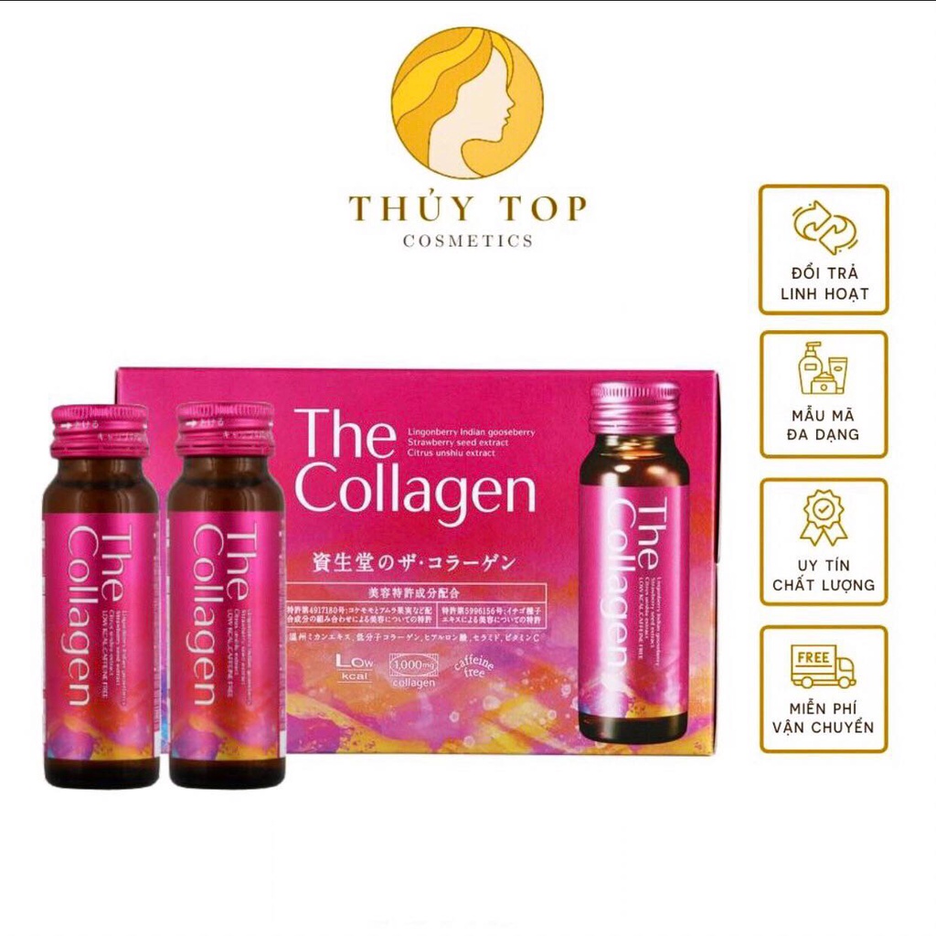 The Collagen Shiseido Nhật Bản hộp 10 chai x 50ml - Nước Uống Đẹp Da Chuẩn Nội Địa