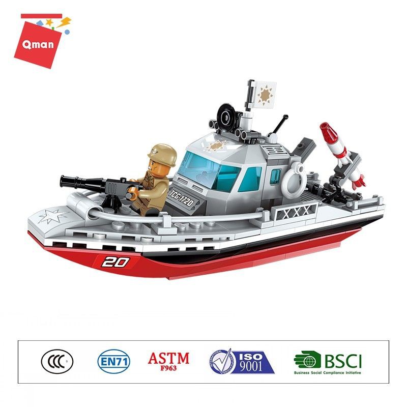 Lego qman 1720 đồ chơi xếp hình, lắp ráp cano quân đội
