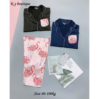 Bộ pijama lụa satin big size 60 -110 kg