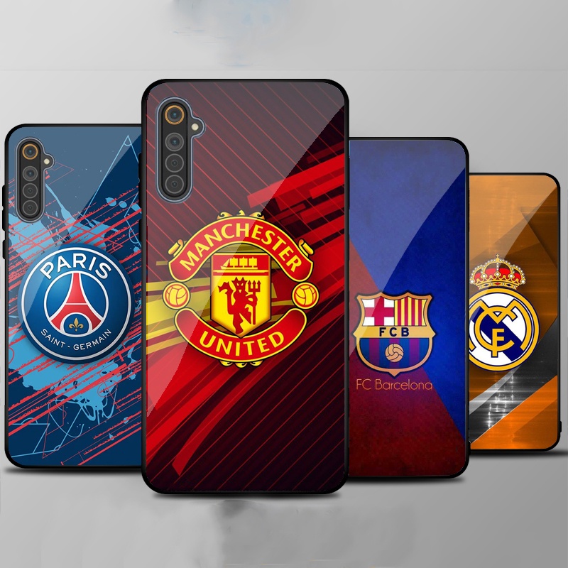 Ốp Lưng REALME 6, 6 PRO mặt kính cường lực cao cấp In hình Câu Lạc Bộ Bóng Đá