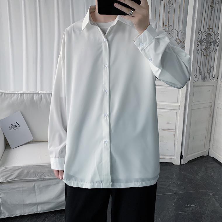 [lnbox với Shop]  Áo Sơ Mi Dài Tay Màu Trơn Đơn Giản Cho Cặp Đôi Size M-2Xl