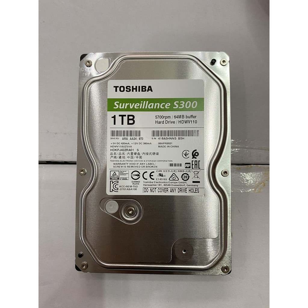 Ổ cứng Camera chuyên dụng TOSHIBA AV 1TB, 2TB, 3TB, 4TB, 6TB Chính hãng BH 36 Tháng