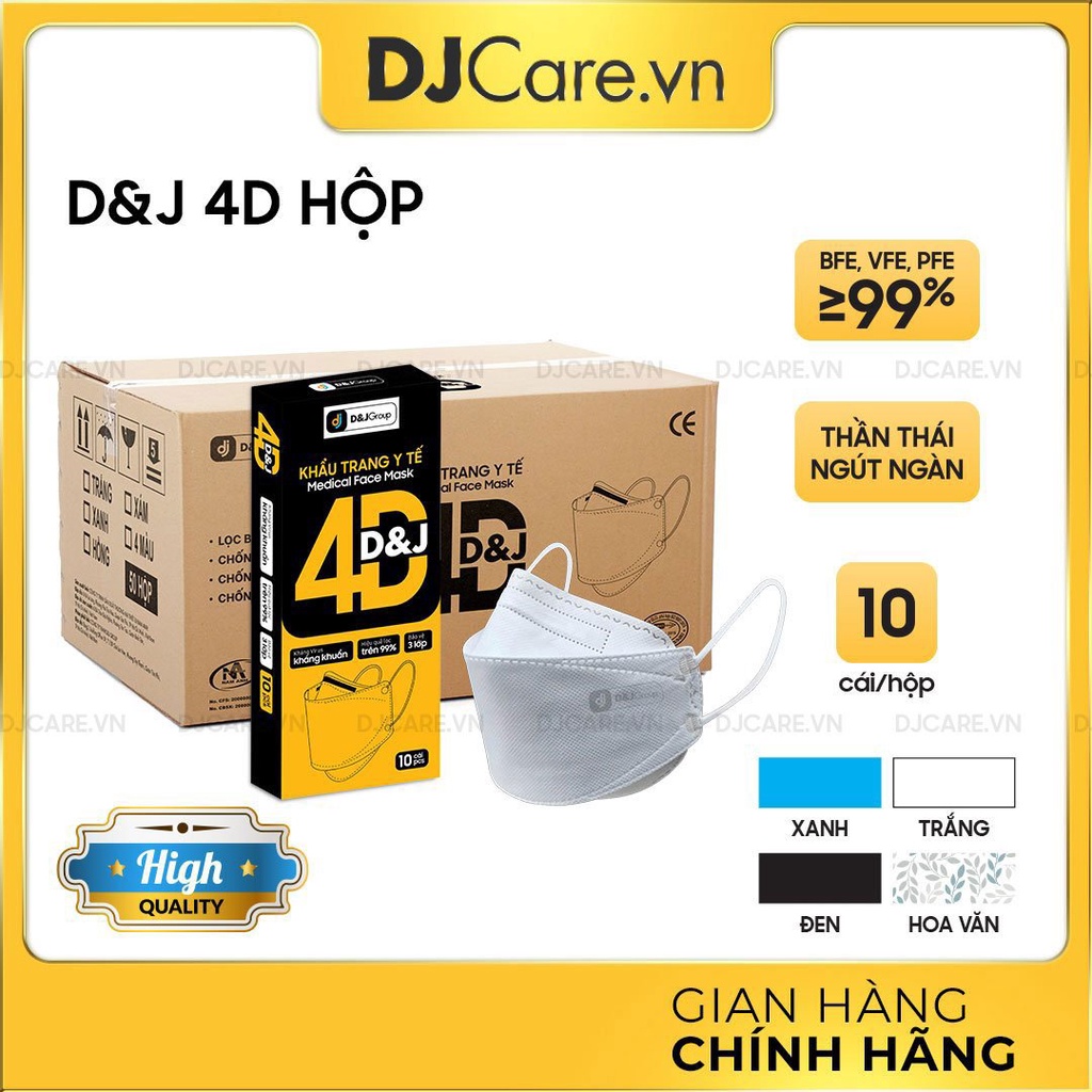 DJ CARE.VN- SỈ THÙNG 50 HỘP KHẨU TRANG Y TẾ CAO CẤP 4D MASK KHÁNG KHUẨN 50 CÁI/HỘP