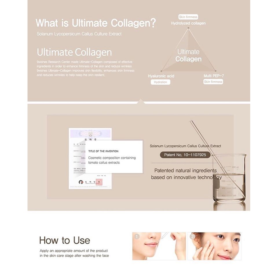 Tinh Chất Bổ Sung Collagen Và Ngăn Ngừa Lão Hóa 9 Wishes Ultimate Collagen Ampule Serum 25ml