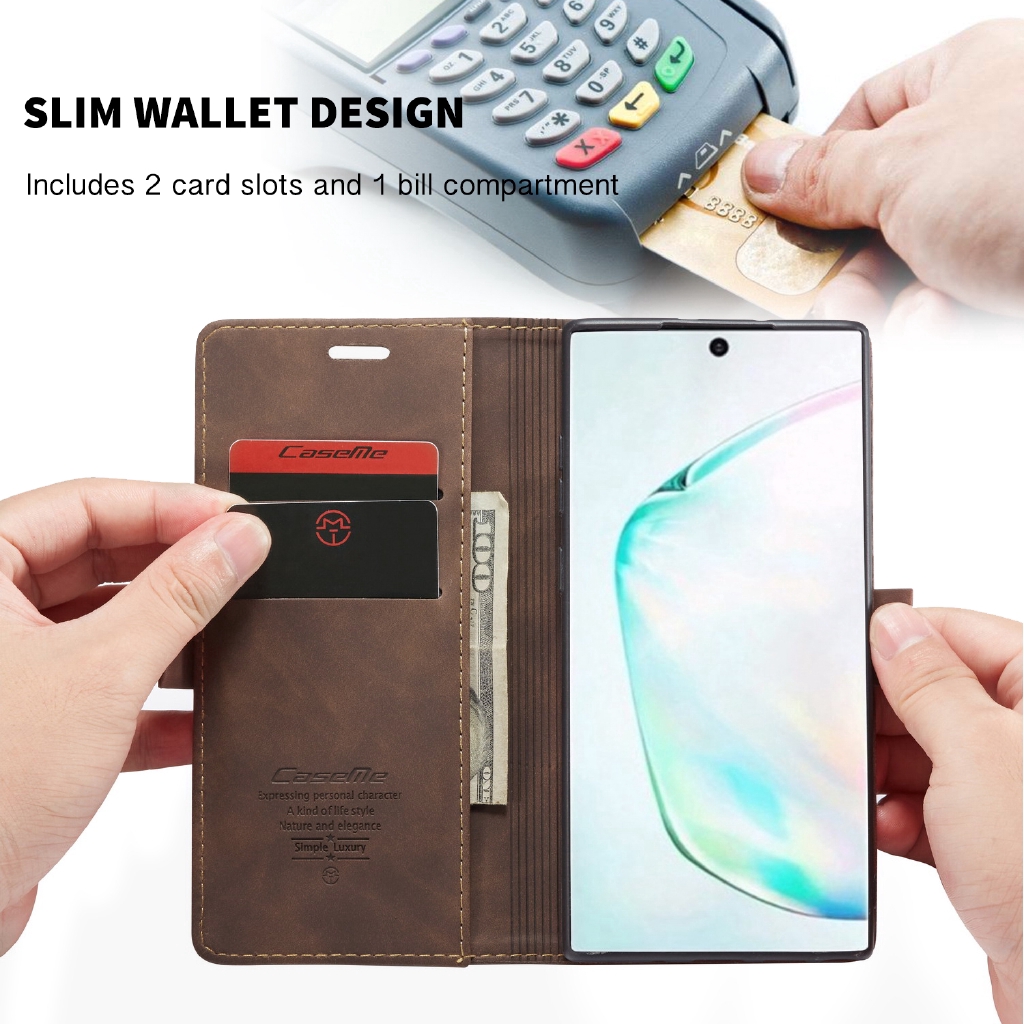 Bao Da Điện Thoại Nắp Lật Có Ngăn Đựng Thẻ Cho Samsung Note 10 / Note10 + Pro Mobile