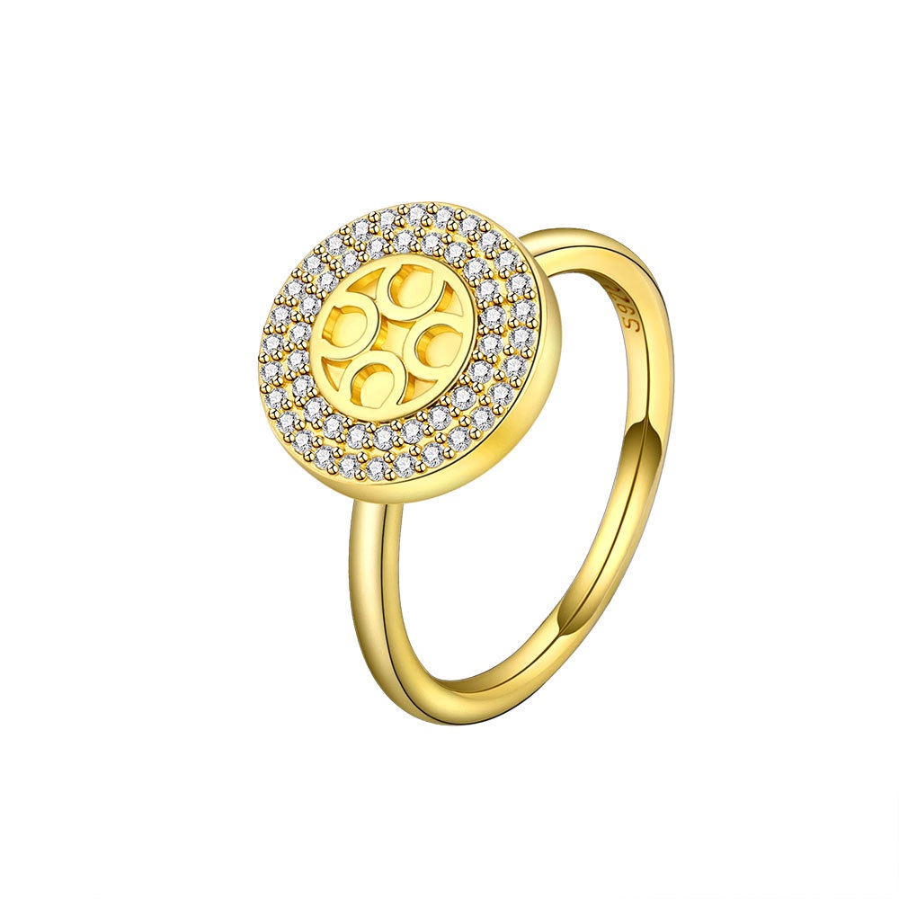 Nhẫn Xoay Mạ Vàng Đính Đá Zircon
