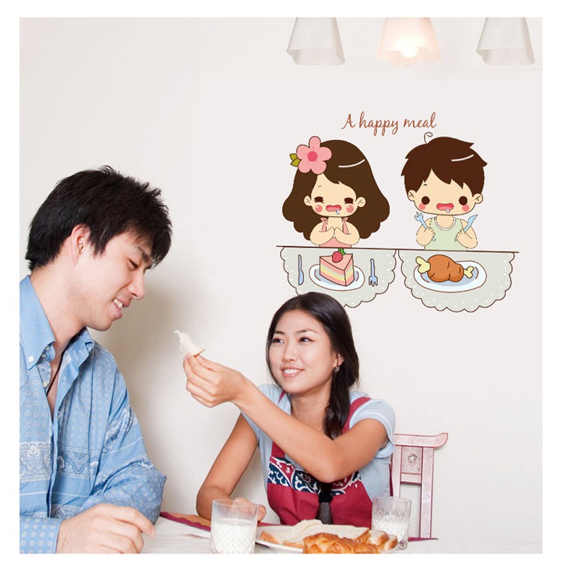 Decal dán tường Bữa ăn hạnh phúc - A happy meal DBT008 Decal AmyShop