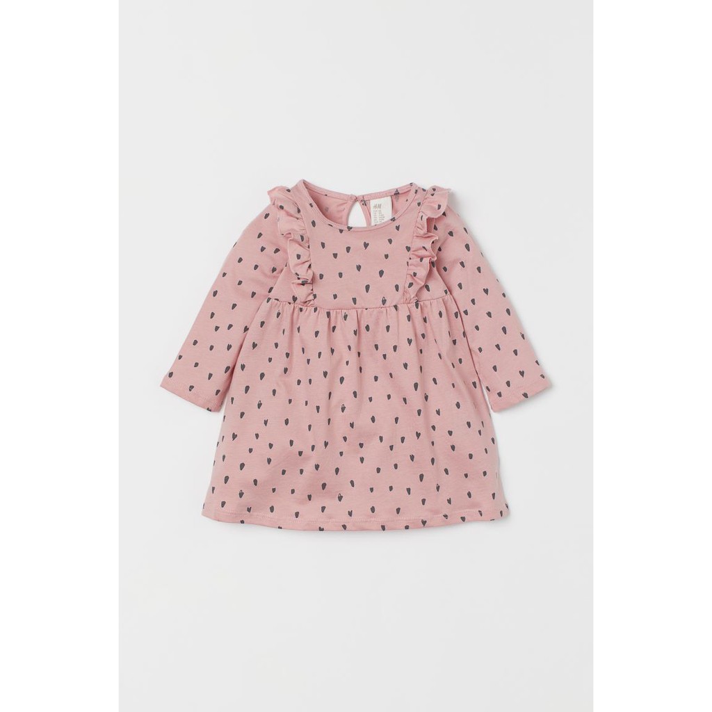 Váy bé gái dài tay Hờ Mờ Auth họa tiết đỏ cực xinh cho mùa thu đông diện ngày lễ, Tết