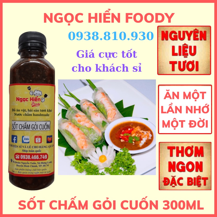 Sốt chấm gỏi cuốn chay mặn đều dùng được 300ml, NGỌC HIỂN FOODY