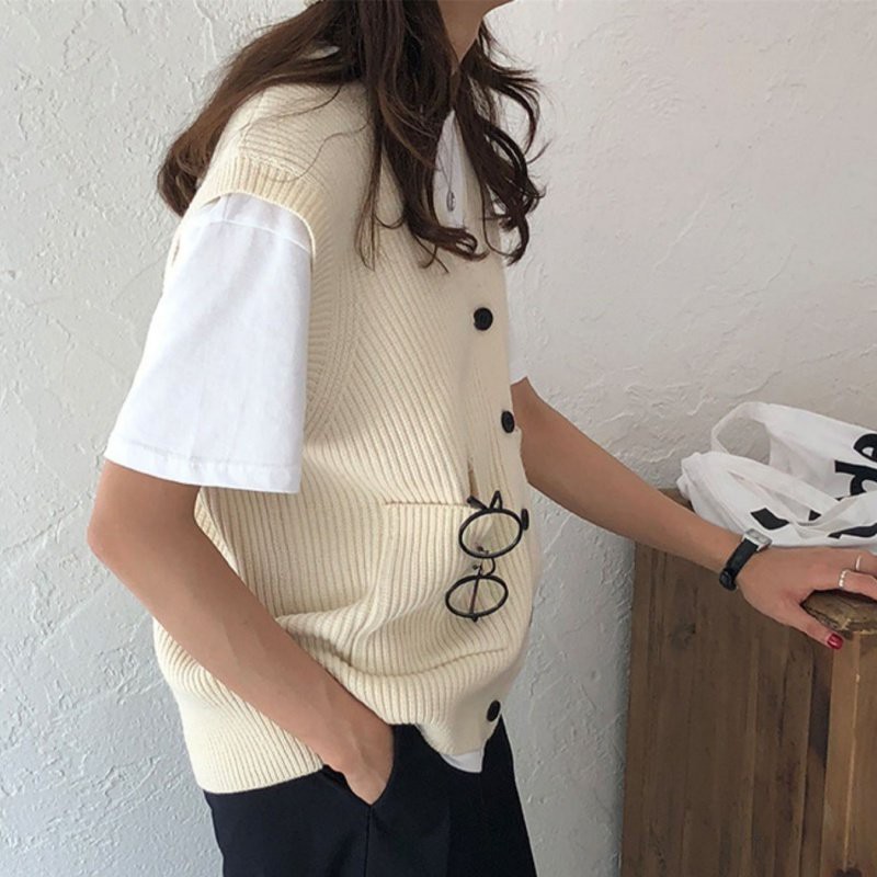 Gile Len | Áo Gile Cardigan Cổ V Chất Len Mềm Form Basic Thời Trang Ulzzang, Khoác Len Mềm Dệt Kim Basic | BigBuy360 - bigbuy360.vn