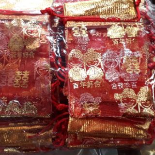 Combo 100 túi đỏ + 100 túi zip đựng muối gạo