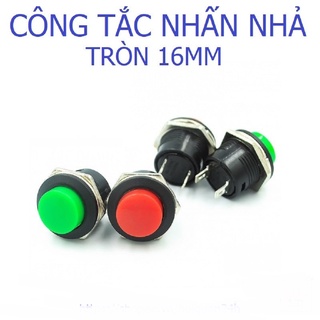 Nút nhấn tròn 16mm r13-507 - xanh, đỏ