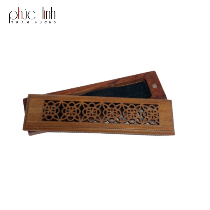 Lư Xông Trầm Gỗ Ngắn Nguyên Khối-Xông Tim Trầm-Cao 1,5cm-Dài 13,5cm-Đường Kính 2,5cm
