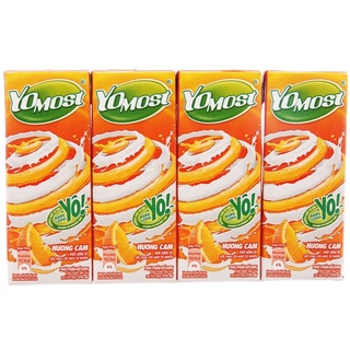 Lốc 4 hộp sữa chua uống cam/dâu Yomost 170ml