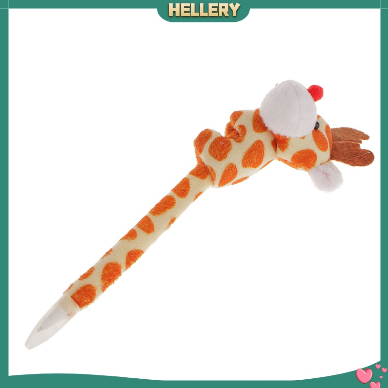 [HELLERY]12 Plush Zoo Animal Pens Ballpoint Fluffy Plushie Pens Kids School Accs