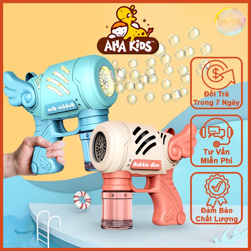 Súng Bắn Bong Bóng Cute Thiên Thần 2 Màu, Tự Động Thổi Bong Bóng Xà Phòng, Đồ Chơi Vận Động Cho Bé