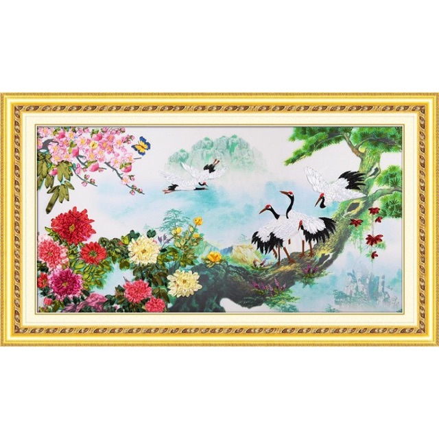 Tranh thêu ruy băng 150x80cm