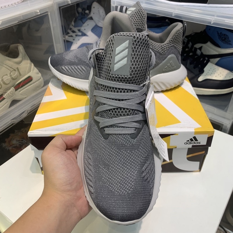 Giày thể thao sneaker nam nữ ALPHABOUNCE Beyond 2018 Grey white Xám đế trắng