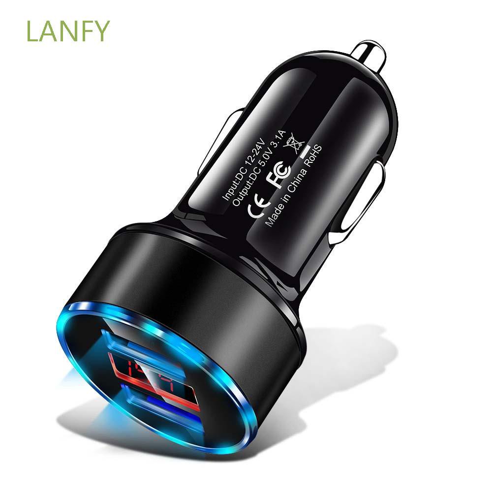 Củ Sạc Nhanh Mini Hai Cổng Usb 3.1a Gps Thông Minh Nhiều Màu Cho Xe Hơi