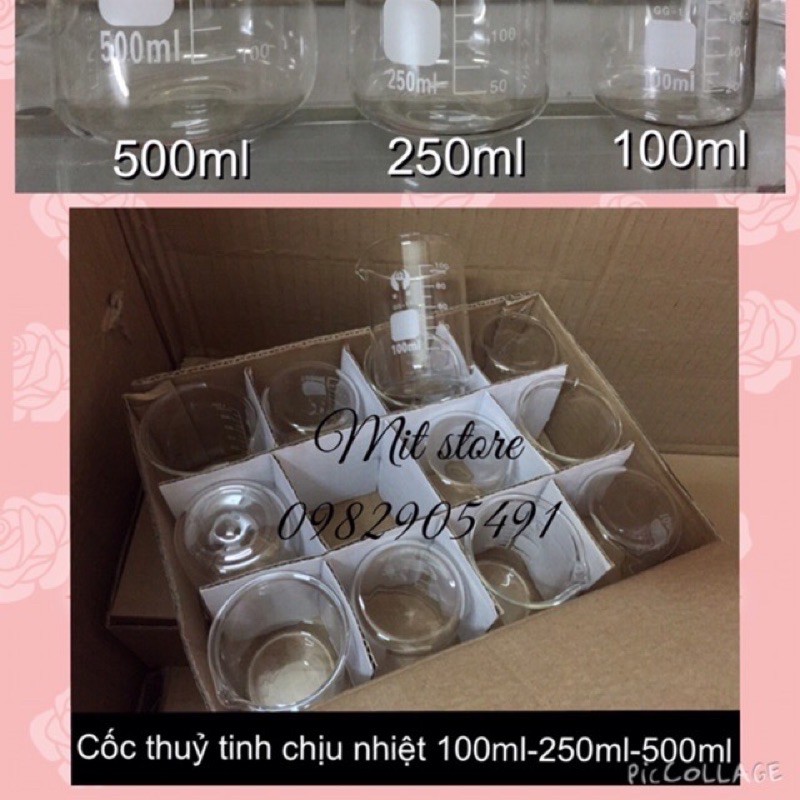 1 hộp 12 cốc thuỷ tinh chịu nhiệt 250ml