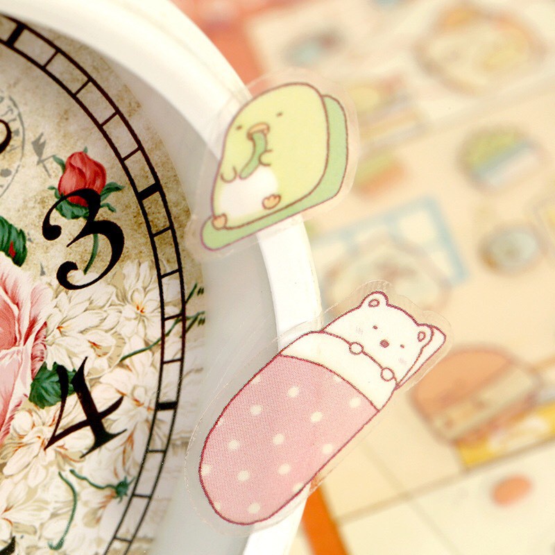 Combo 6 Miếng sticker hình dán cute trang trí dán sổ, điện thọa, dán laptop, dán mũ bảo hiểm