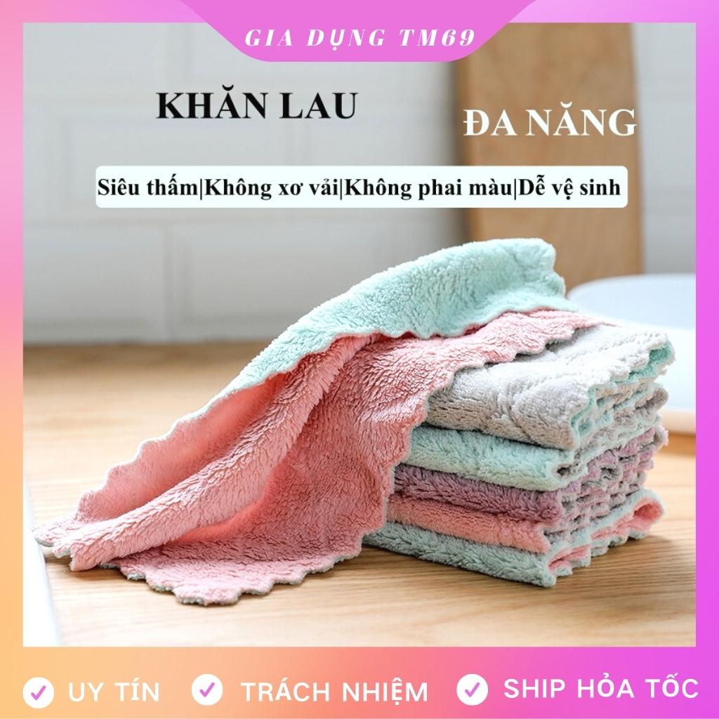 Khăn Lau Bếp Đa Năng Siêu Thấm Hút 2 Mặt Dày Dặn Lau Tay Bát Đĩa Tái Sử Dụng Tiện Lợi