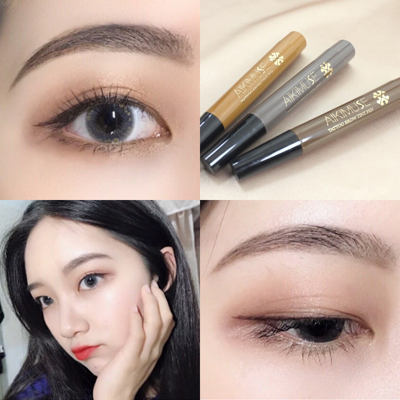 Bút kẻ chân mày AIKIMUSE thiết kế 4 mũi phẩy sợi sắc nét 20g | BigBuy360 - bigbuy360.vn