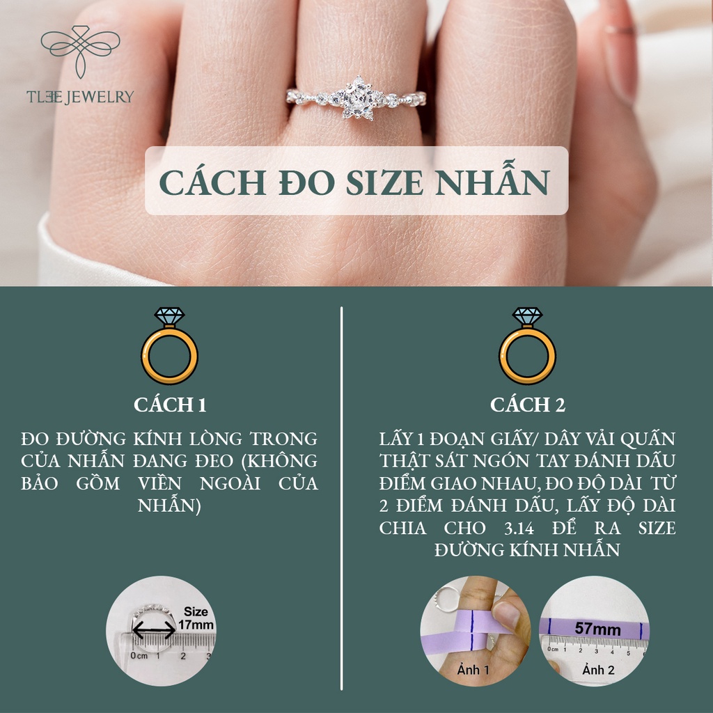 Nhẫn bạc nữ TLEE hoa đá năm cánh nạm đá cao cấp sang trọng NCJ A0214