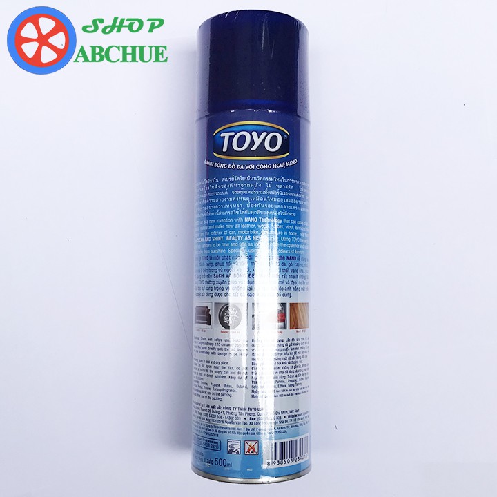 Chai Xịt Toyo Làm Sạch, Bóng, Mới Đồ Da, Gỗ, Nhựa 500ml