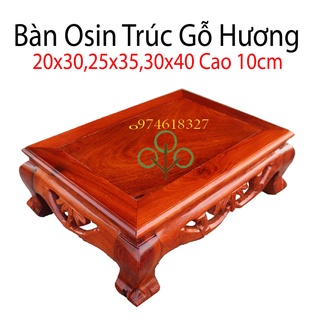 Bàn osin trúc-Kỷ trúc bàn trà bàn cơm gỗ hương cỡ nhỏ cao 12cm
