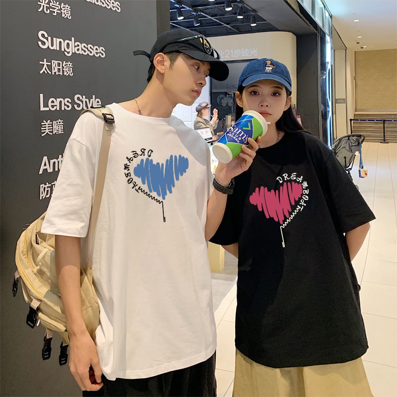 ZHELIHANGFEI Áo thun in ngắn tay kiểu dáng rộng theo phong cách đại học