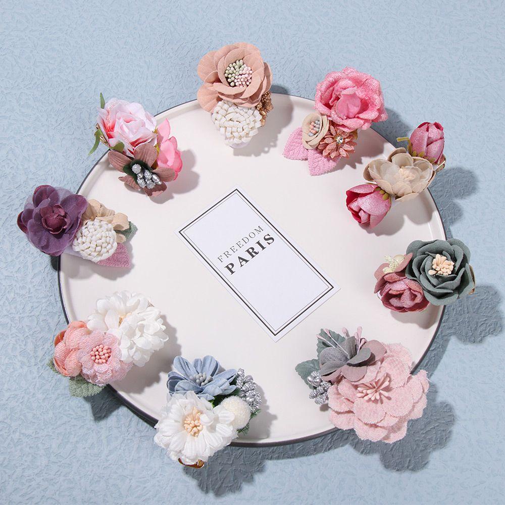 LAYOR Gift Artificial Flower Barrettes Boho Style Hair Accessories Chiffon Flowers Hairpins Fashion Wedding Favor Party Supplies Handicraft Girls Hair Clips