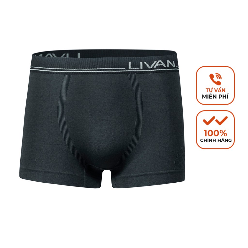 Quần Sịp Đùi Sợi Bamboo Kháng Khuẩn Livan Sport Màu Đen