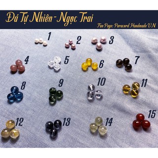Hạt đá tự nhiên nhiều màu - lỗ 1mm