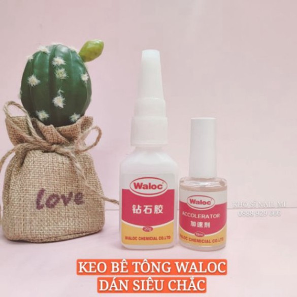 Keo dán móng Waloc chính hãng hàng loại 1 - keo bê tông đa năng chuyên dụng cho dân làm móng F26