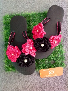 Dép kẹp hoa handmade