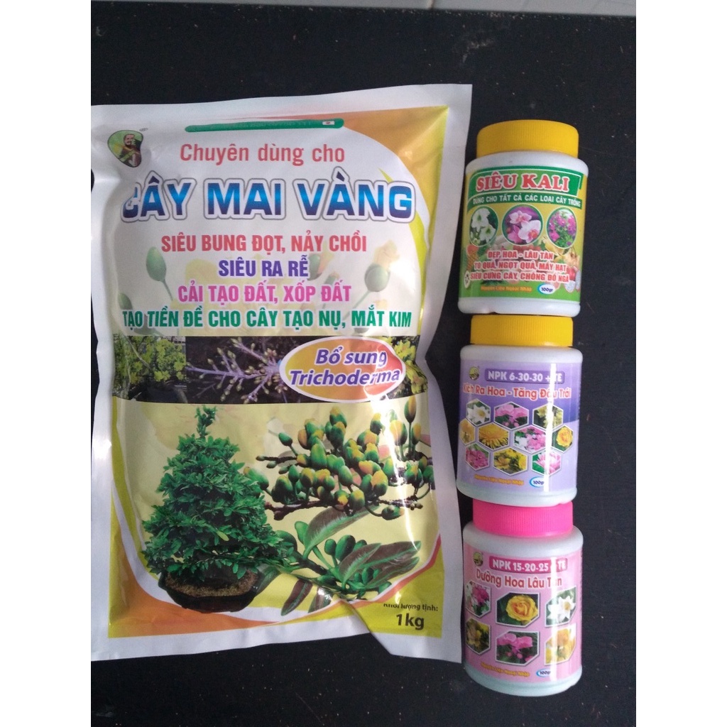 Bộ 4 sản phẩm kích Mai ra hoa đồng loạt, nở đều, nở rộ (p.mai, lâu tàn, 6-30,ka)