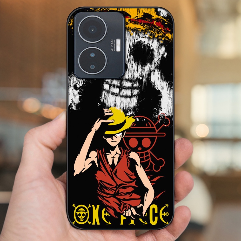 Ốp lưng Vivo Y55 2022 viền đen in hình Luffy One Piece