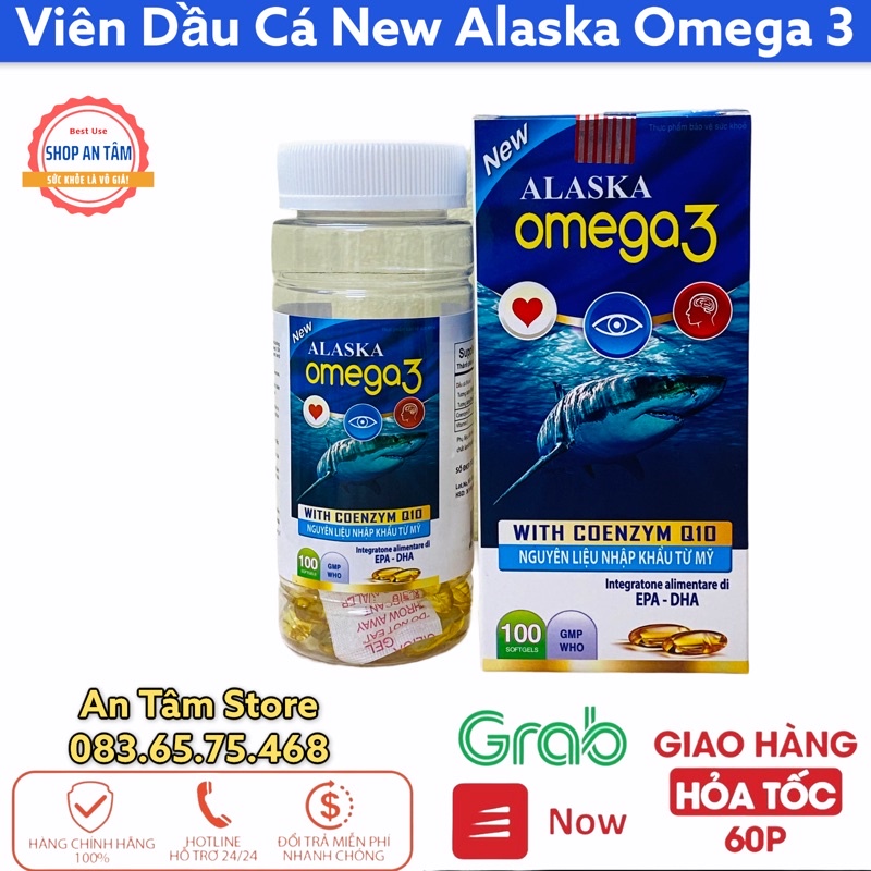 Viên uống Alaska Omega 3  Giúp bổ sung acid béo không no cần thiết cho cơ thể.